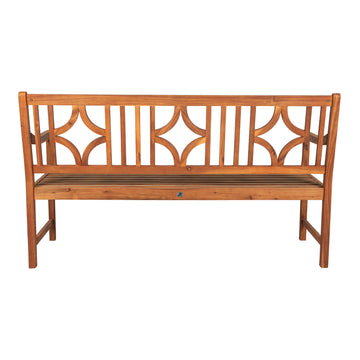 Sloane Ogee Diamond-Back 600-Lbs Support Acacia Wood Outdoor Garden Patio Bench - JONATHAN Y
